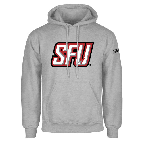 Grey Fleece Hoodie-Northeast Conference Saint Francis University Primary Mark