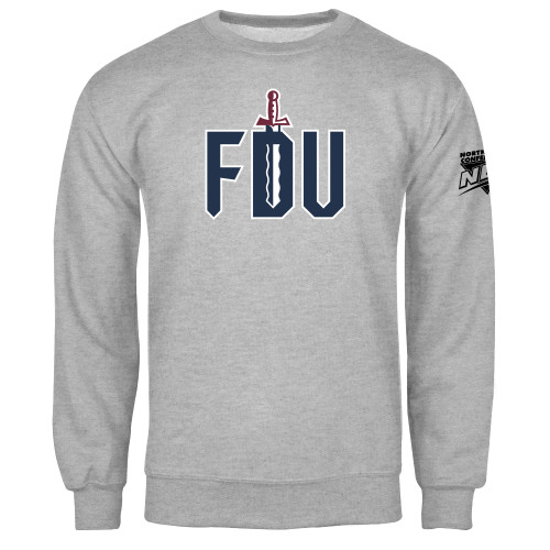 Grey Fleece Crew-NEC FDU with Sword