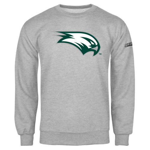 Grey Fleece Crew-Northeast Conference Wagner College Mascot Mark