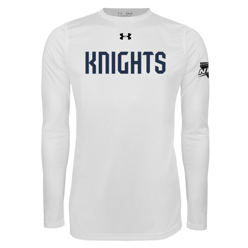 Under Armour White Long Sleeve Tech Tee-NEC Fairleigh Knights Wordmark