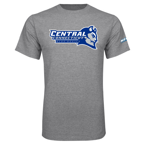 Grey T Shirt-Northeast Conference Central Connecticut Primary Mark