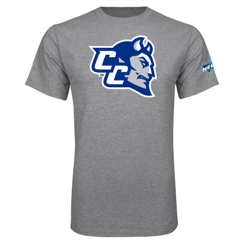 Grey T Shirt-Northeast Conference Central Connecticut CC Mascot Mark