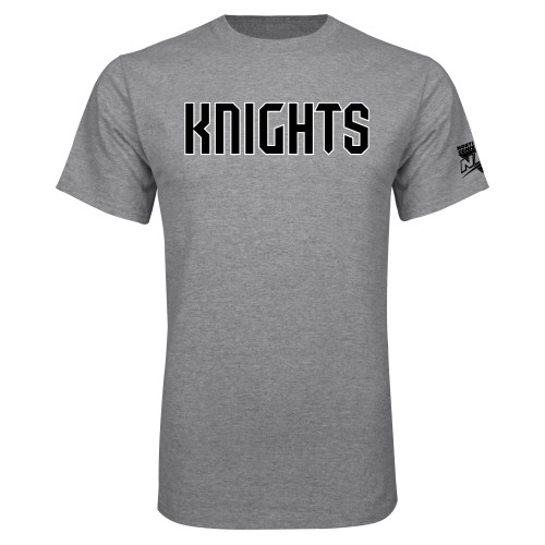 Grey T Shirt-NEC Fairleigh Knights Wordmark