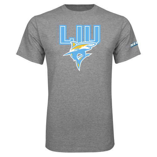 Grey T Shirt-Northeast Conference Long Island University Primary Mark