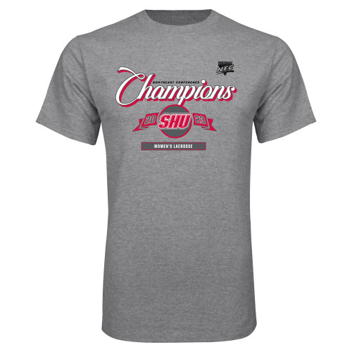 Grey T Shirt-2023 SHU Womens Lacrosse Champs