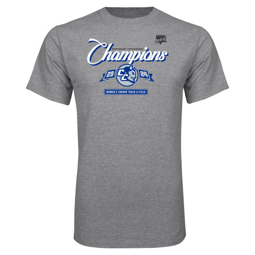Grey T Shirt-2023-24 CCSU Womens Indoor TF Champs