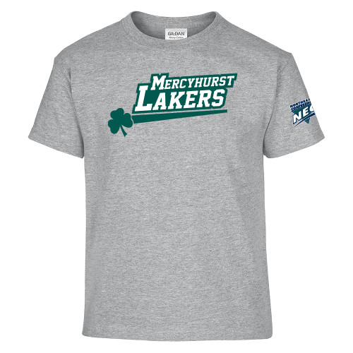 Youth Grey T Shirt-Mercyhurst Lakers Wordmark