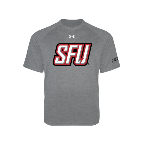 Under Armour Youth Grey Tech Tee-Northeast Conference Saint Francis University Primary Mark