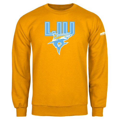 Gold Fleece Crew-Northeast Conference Long Island University Primary Mark