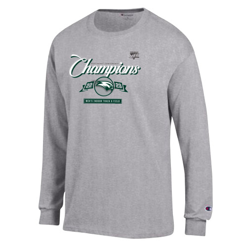 Champion Oxford Grey Long Sleeve T Shirt-2023 Mens Indoor Track and Field Champs