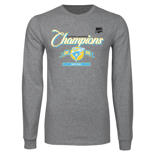Grey Long Sleeve T Shirt-2023 LIU Mens Golf Champs
