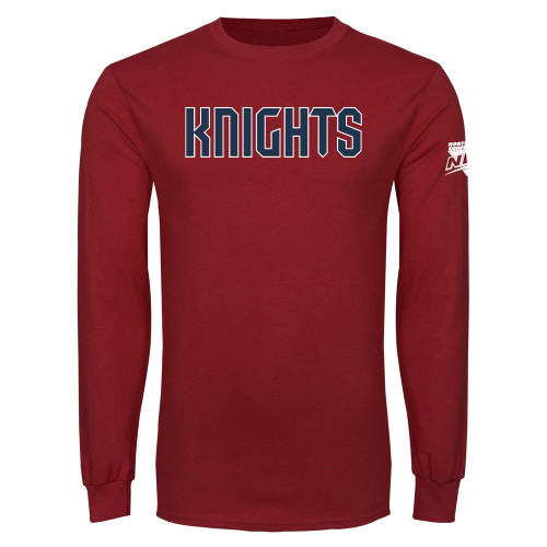 Cardinal Long Sleeve T Shirt-NEC Fairleigh Knights Wordmark
