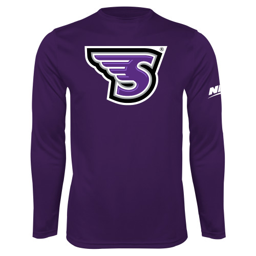Purple Performance Long Sleeve Shirt-NEC Stonehill S