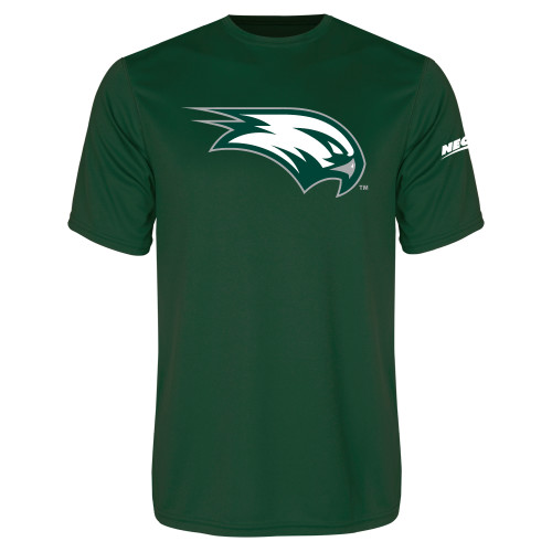 Dark Green Performance Tee-Northeast Conference Wagner College Mascot Mark