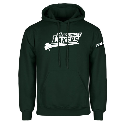 Dark Green Fleece Hood-Mercyhurst Lakers Wordmark