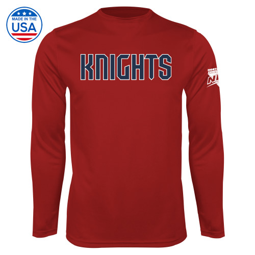 Cardinal Performance Long Sleeve Shirt-NEC Fairleigh Knights Wordmark