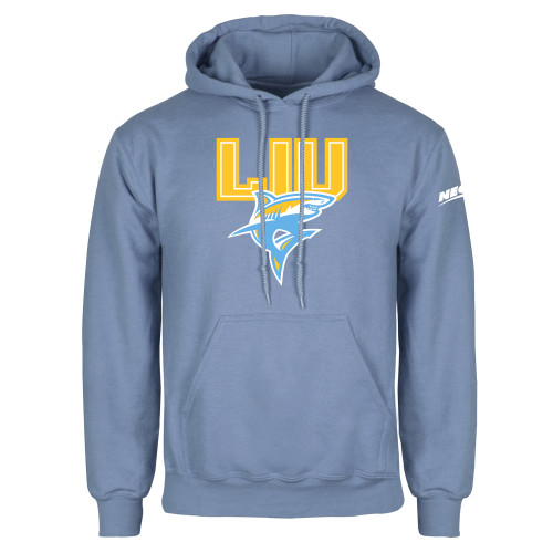 Light Blue Fleece Hoodie-Northeast Conference Long Island University Primary Mark