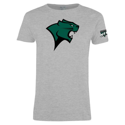 Womens Grey Short Sleeve Tee-Chicago State University Cougar Head