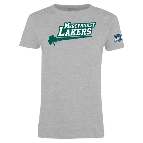 Womens Grey Short Sleeve Tee-Mercyhurst Lakers Wordmark