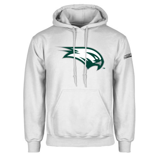 White Fleece Hoodie-Northeast Conference Wagner College Mascot Mark