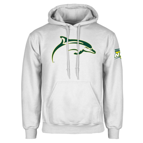 White Fleece Hoodie-NEC Le Moyne Dolphins Mascot Icon