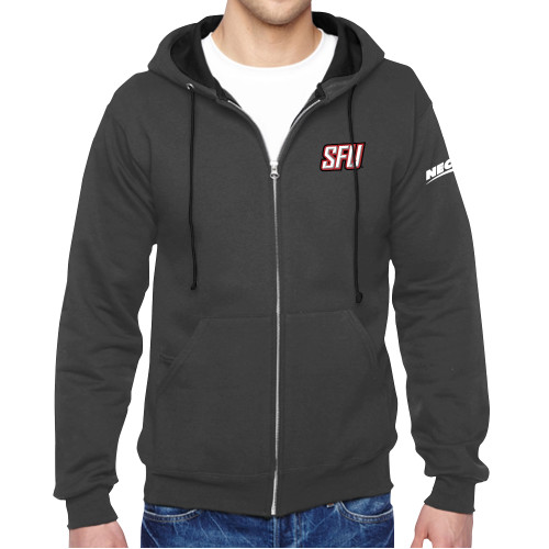 Charcoal Fleece Full Zip Hoodie-Northeast Conference Saint Francis University Primary Mark