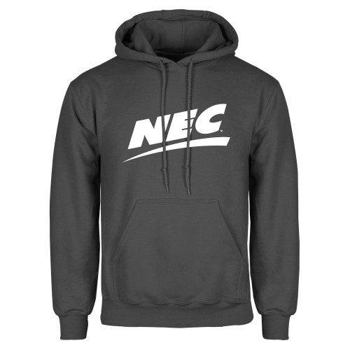 Charcoal Fleece Hoodie-Northeast Conference NEC Flat Mark