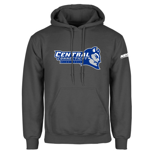 Charcoal Fleece Hoodie-Northeast Conference Central Connecticut Primary Mark