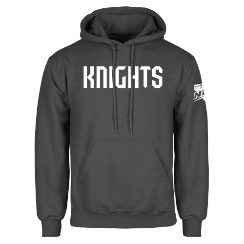 Charcoal Fleece Hoodie-NEC Fairleigh Knights Wordmark