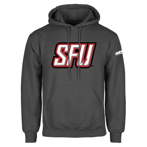 Charcoal Fleece Hoodie-Northeast Conference Saint Francis University Primary Mark