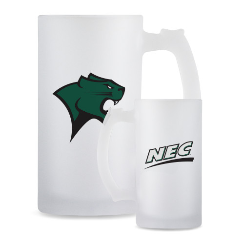 Full Color Decorative Frosted Glass Mug 16oz-CSU Cougar Head