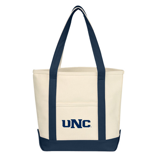 Cotton Canvas Natural/Navy Tote Bag - UNC