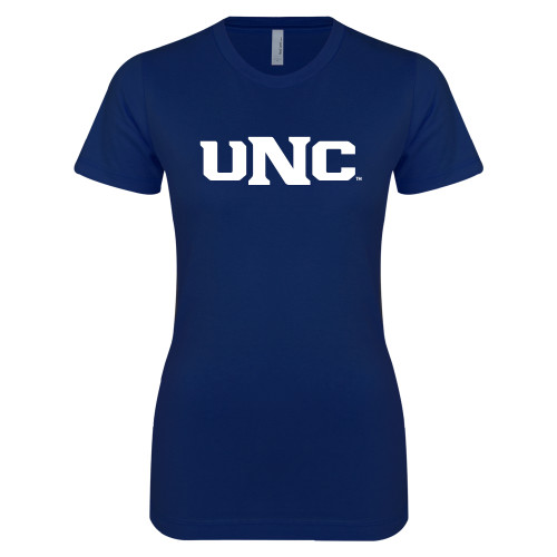  Next Level Womens Navy Boyfriend Tee - UNC