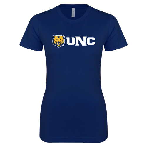  Next Level Womens Navy Boyfriend Tee - UNC Bears