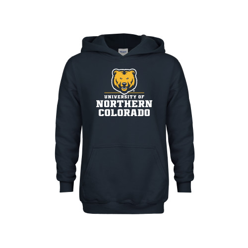  Youth Navy Fleece Hoodie - Northern Colorado Stacked Logo
