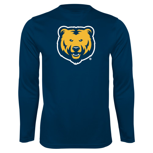  Navy Performance Long Sleeve Shirt - UNC Bear Logo