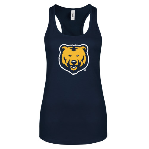  Next Level Womens Navy Racerback Tank  - UNC Bear Logo