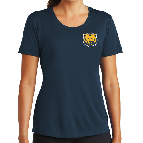  Womens Navy Performance Tee - UNC Bear Logo