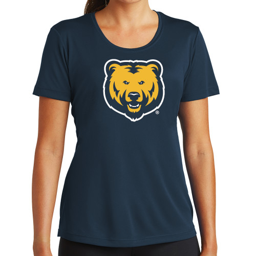  Womens Navy Performance Tee - UNC Bear Logo