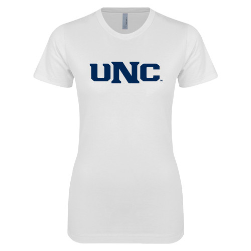  Next Level Womens White Boyfriend Tee - UNC