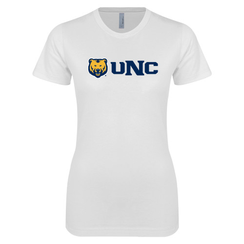  Next Level Womens White Boyfriend Tee - UNC Bears