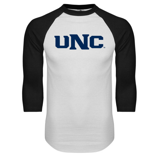  White/Black Raglan Baseball T Shirt - UNC