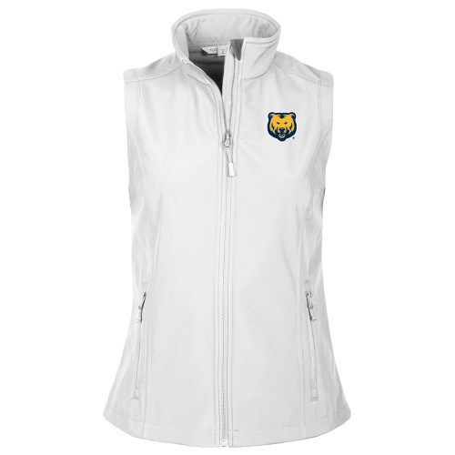  Womens White Core Softshell Vest - UNC Bear Logo
