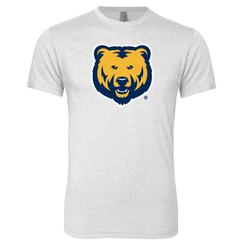  Next Level Heather White Triblend Tee - UNC Bear Logo
