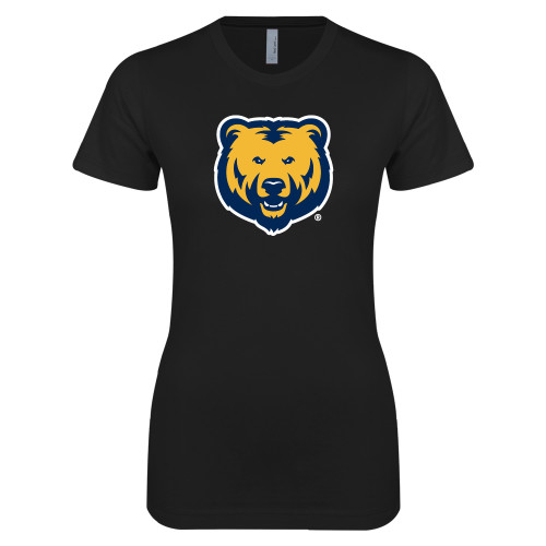  Next Level Womens Black Boyfriend Tee - UNC Bear Logo