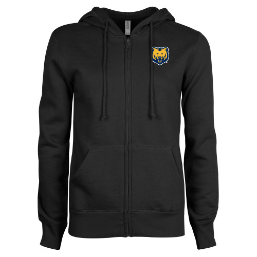  ENZA Womens Black Fleece Full Zip Hoodie - UNC Bear Logo