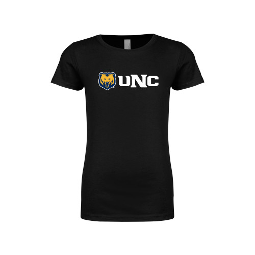  Next Level Girls Black Fashion Fit T Shirt - UNC Bears