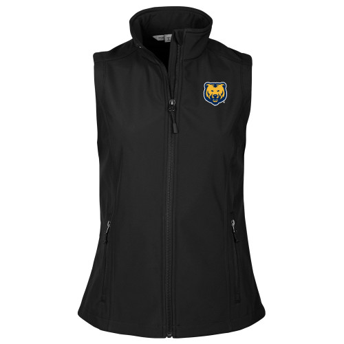  Womens Black Core Softshell Vest - UNC Bear Logo