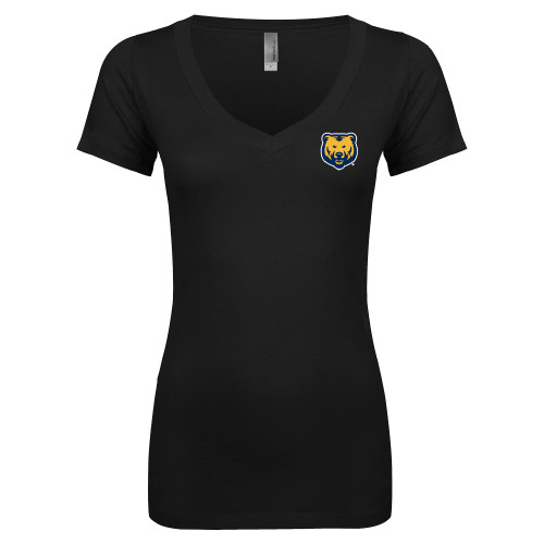  Next Level Womens Black Ideal V Tee - UNC Bear Logo