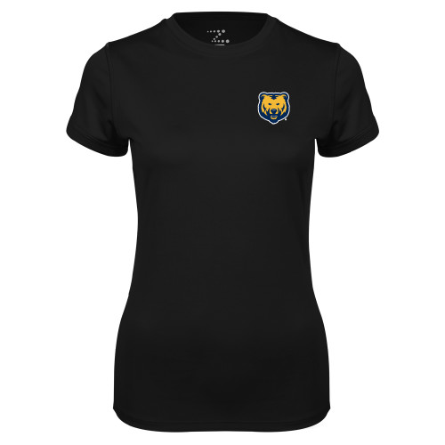  Womens Black Performance Tee - UNC Bear Logo